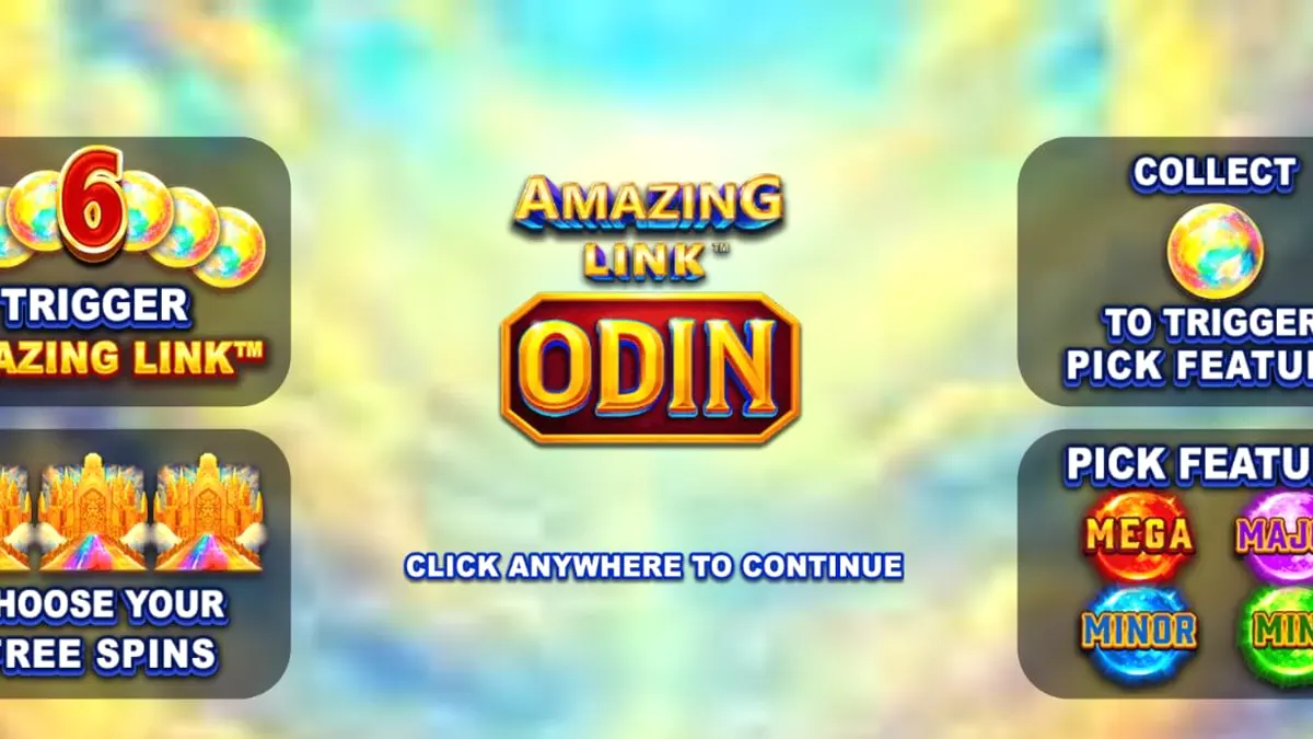 Interface do jogo de slot Amazing Link Odin com temática nórdica