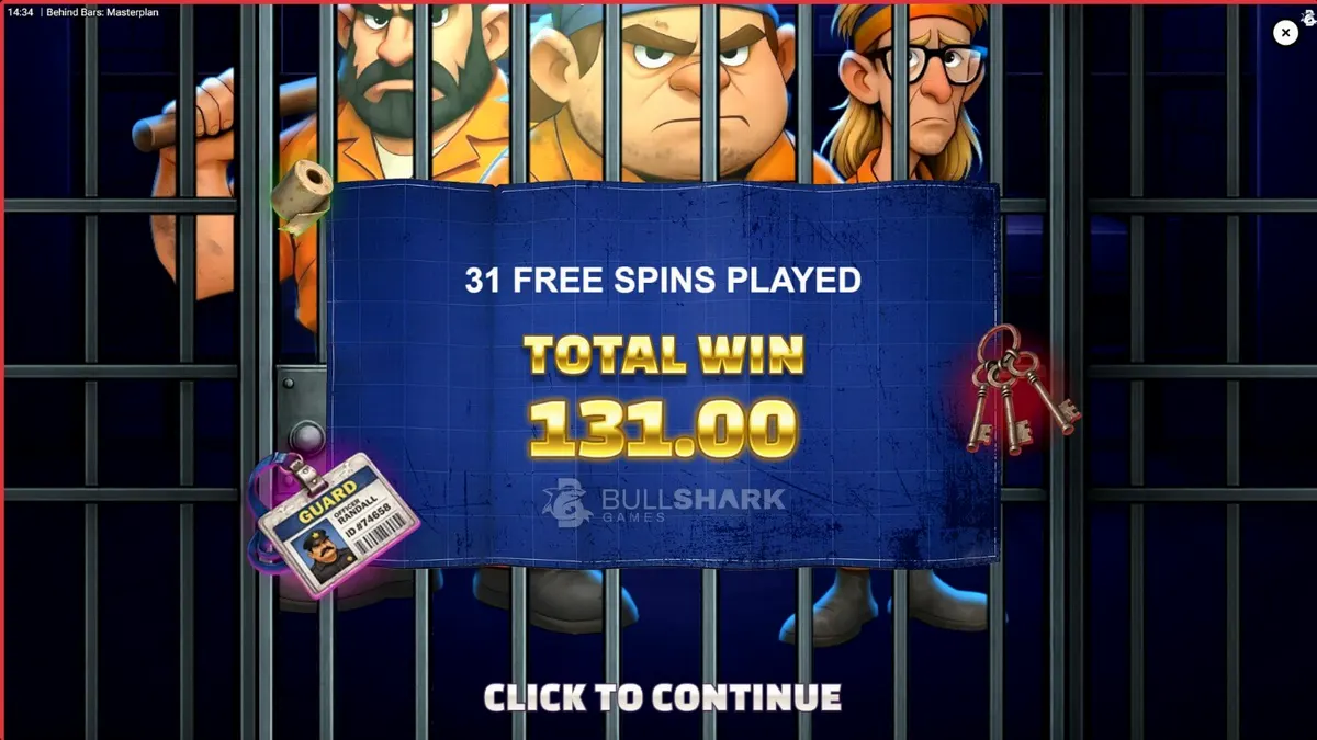 Três personagens cartunescos planejando uma fuga em um cenário de prisão futurista no jogo Behind Bars Masterplan.